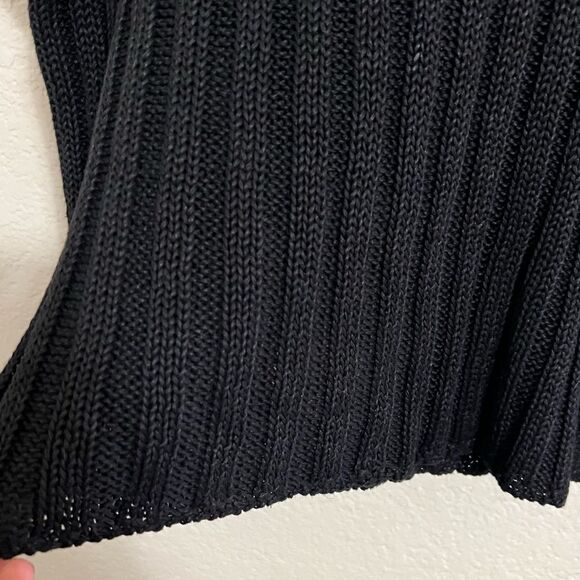Vintage 90’s Polo Ralph Lauren Linen Ribbed Turtle Neck Sweater Black Size M - Picture 8 of 11